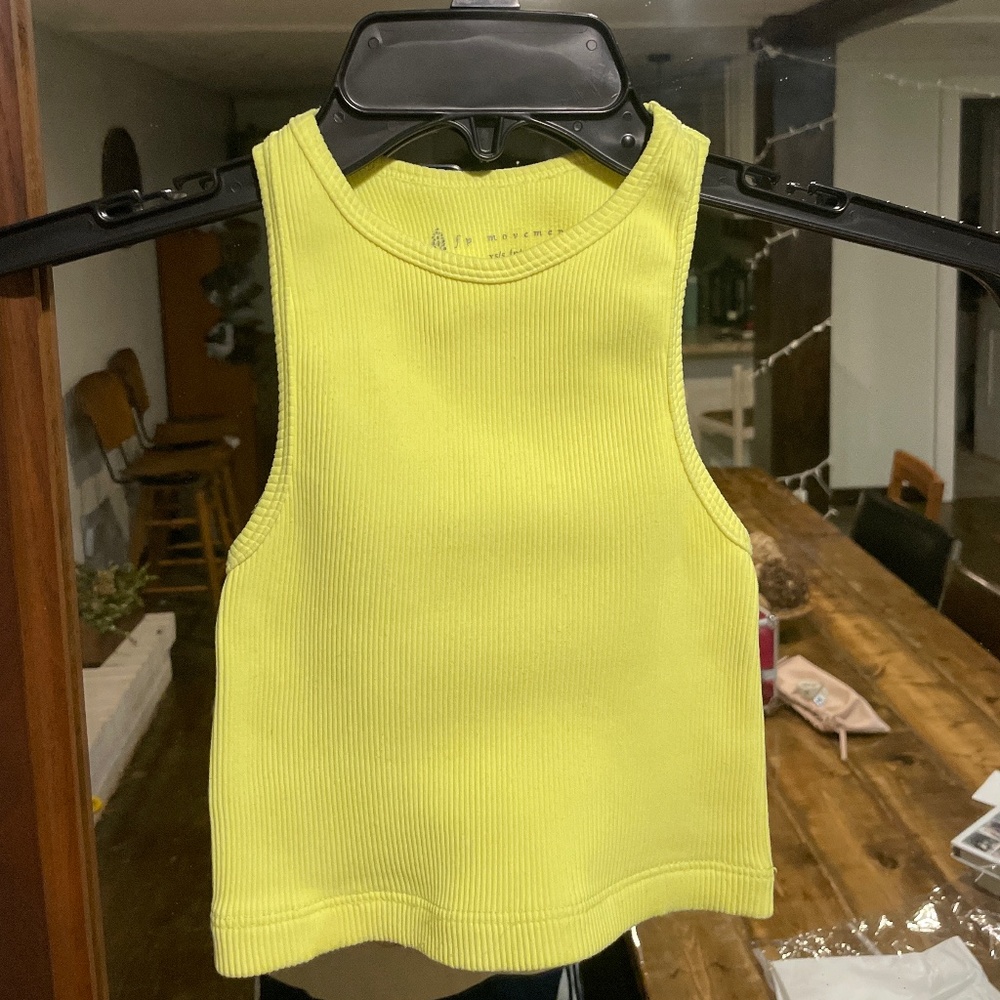 Free people movement neon yellow tank size XS/S